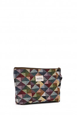 La Matilda - Grande Pochette trousse maquillage textile TRIÁNGULOS M105-36