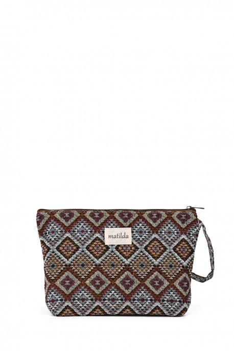La Matilda - Grande Pochette trousse maquillage textile ROMBOS M105-37