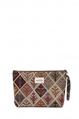 La Matilda - Grande Pochette trousse maquillage textile ROMBO BOTANIC M115-50