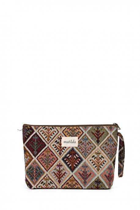 La Matilda - Grande Pochette trousse maquillage textile ROMBO BOTANIC M105-50