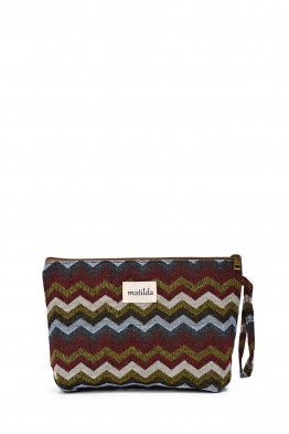 La Matilda - Large textile pouch makeup bag ZIGZAG VINTAGE M115-51