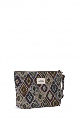 La Matilda - Large textile pouch makeup bag PIXEL ROMBO M115-53