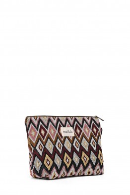 La Matilda - Grande Pochette trousse maquillage textile PASTEL ROMBO M115-59