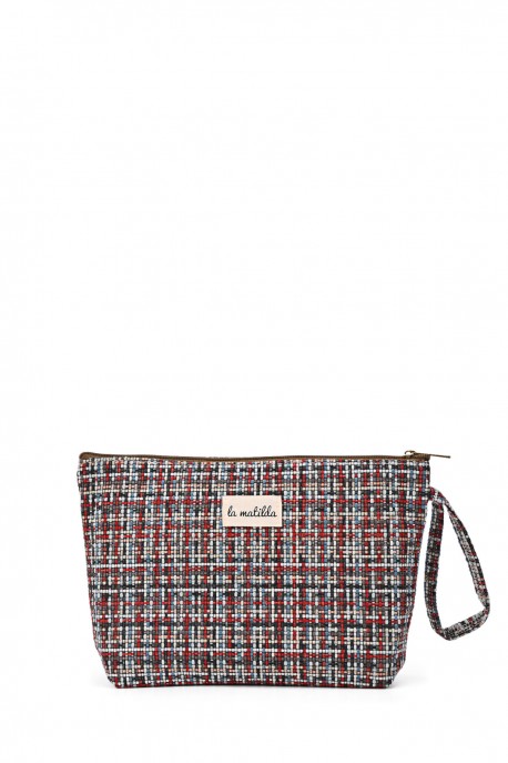 La Matilda - Grande Pochette trousse maquillage textile TARTAR AZUL M115-67