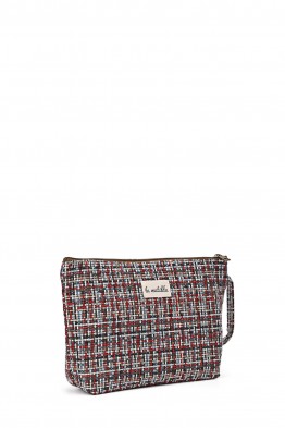 La Matilda - Grande Pochette trousse maquillage textile TARTAR AZUL M115-67