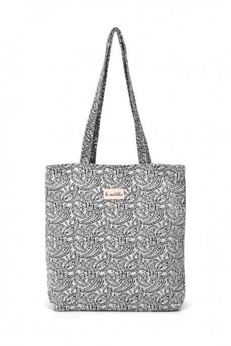 La Matilda - Tote Bag Hojas Negro M106-79