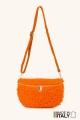 Synthetic sheepskin wool small size fanny pack with leather shoulder strap ZE-9011-VQ
