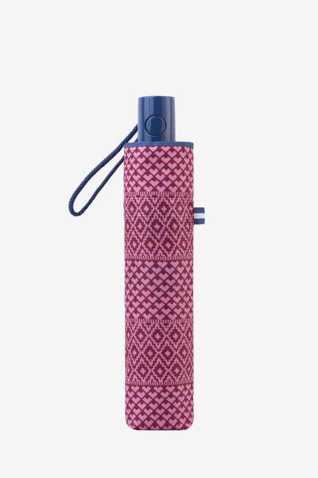 7310-G Parapluie pliant Automatique Motif Géométrique Neyrat : couleur:Rouge (Red)