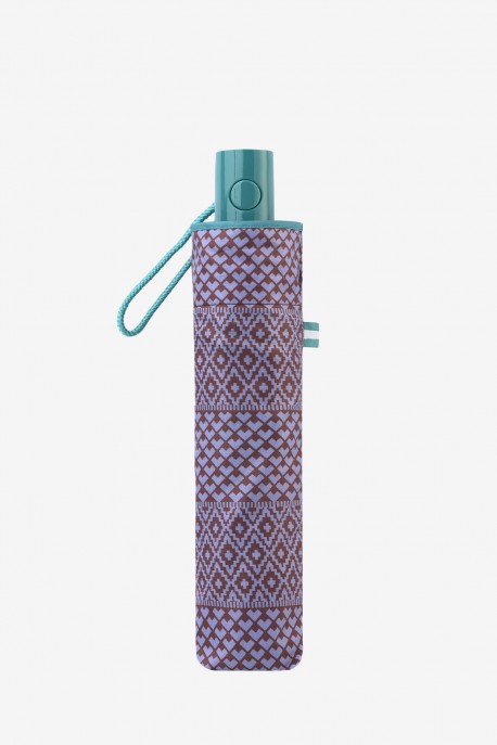 7310-G Parapluie pliant Automatique Motif Géométrique Neyrat : couleur:Violet