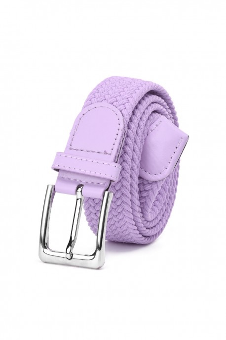ZSP-357-VDT3 Ceinture tressée élastique : Couleurs:Lilas