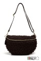 Sac banane laine mouton synthétique bandoulière en cuir ZE-9008