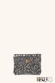 Porte-monnaie Pochette imprimé léopard argenté cuir façon nubuck ZE-8001-LP002-AG