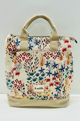M127-2-27 La Matilda Sac à dos Inés Florale Beige