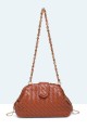 28929-BV Sac à bandoulière minaudière à fermoir armature rigide motif tressé