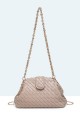 28929-BV Sac à bandoulière minaudière à fermoir armature rigide motif tressé