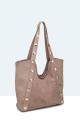 28937-BV Suede-effect handbag with studs
