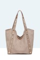 28937-BV Suede-effect handbag with studs
