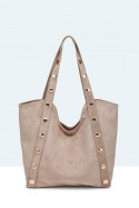 28937-BV Suede-effect handbag with studs