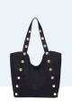 28937-BV Suede-effect handbag with studs