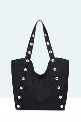 28937-BV Suede-effect handbag with studs