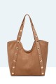 28937-BV Suede-effect handbag with studs
