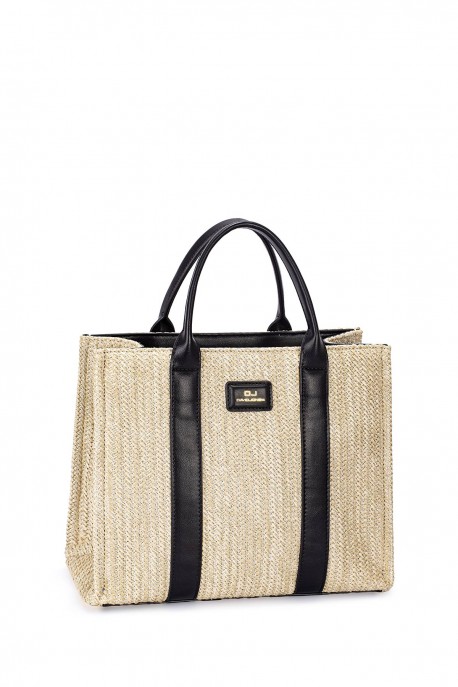 DAVID JONES CM6960H handbag synthetic straw : colour:Black