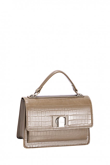 CM8300 Sac à main à rabat croco David Jones : couleur:Taupe