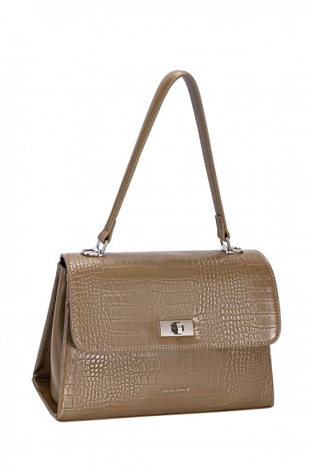 CM8320 Sac épaule à rabat croco David Jones : couleur:Taupe