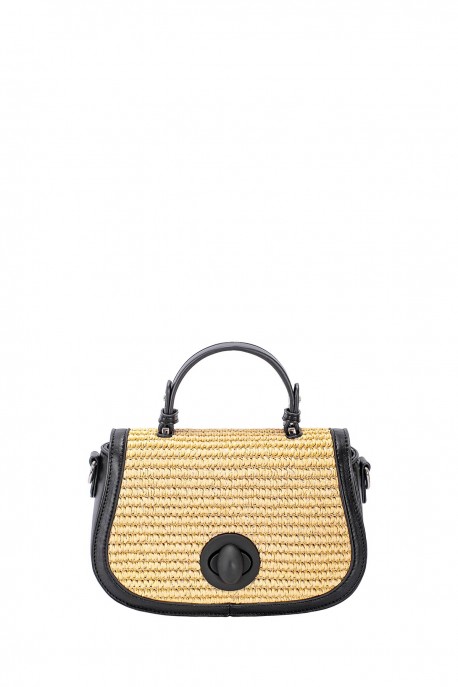 CM8395 Straw Flap Handbag David Jones : colour:Black
