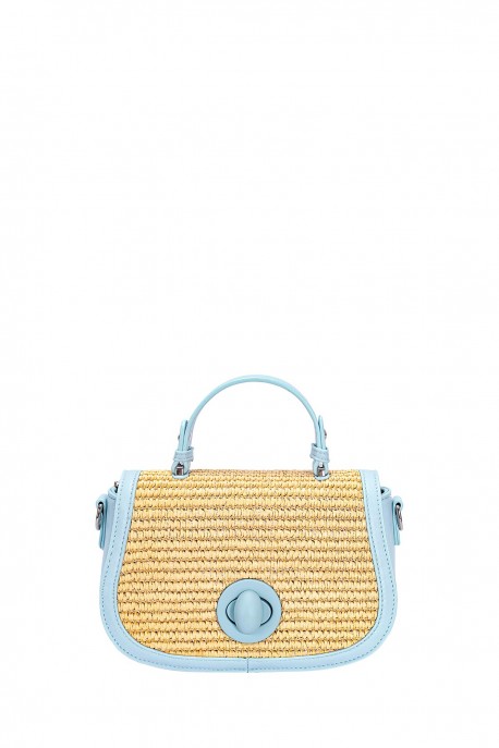 CM8395 Straw Flap Handbag David Jones : colour:STARLIGHT BLUE