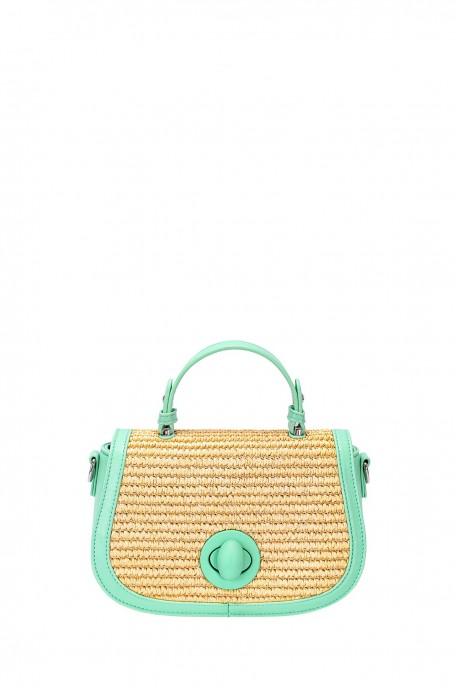 CM8395 Straw Flap Handbag David Jones : colour:Turquoise
