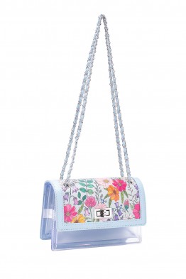 CM8397 Clear PVC Floral Flap Shoulder Bag David Jones