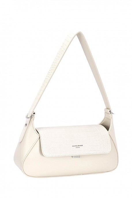 cm8344 Croc-effect flap shoulder bag David Jones : colour:Almond Milk
