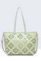 11147-BV Tote bag with perforated pattern