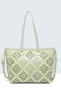 11147-BV Tote bag with perforated pattern