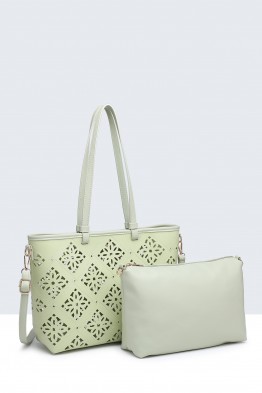 11147-BV Tote bag with perforated pattern