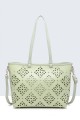 11147-BV Tote bag with perforated pattern