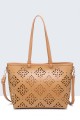 11147-BV Tote bag with perforated pattern