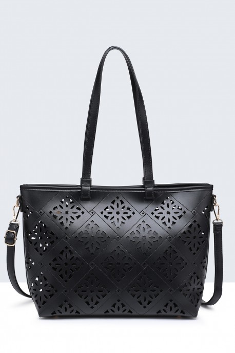 11147-BV Tote bag with perforated pattern