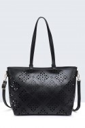 11147-BV Tote bag with perforated pattern