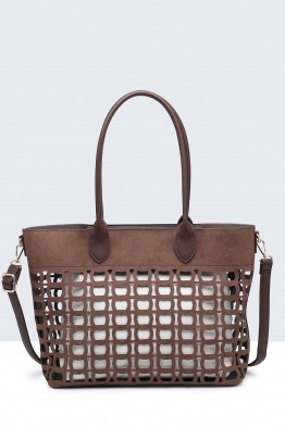 20028-BV Tote bag with perforated pattern