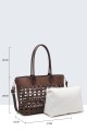 20028-BV Tote bag with perforated pattern