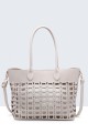 20028-BV Tote bag with perforated pattern