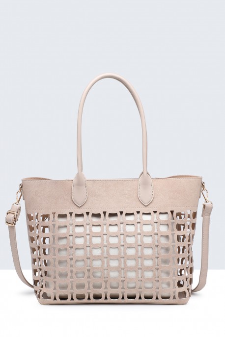 20028-BV Tote bag with perforated pattern