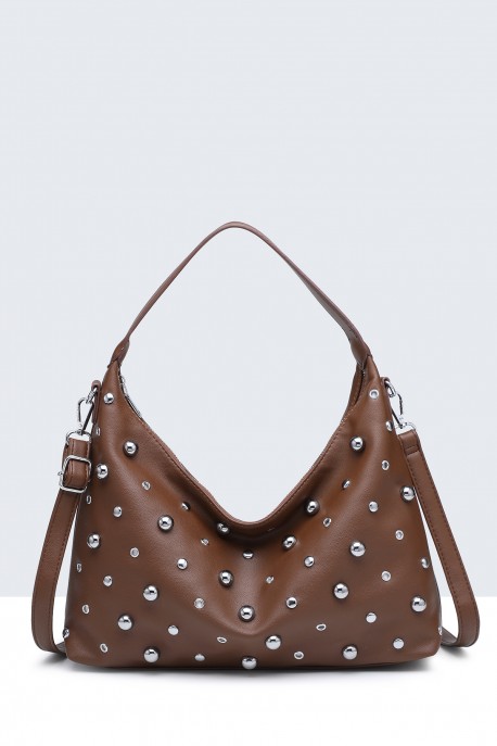 28938-BV Sac épaule hobo Clouté