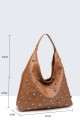 28950-BV Studded hobo shoulder bag