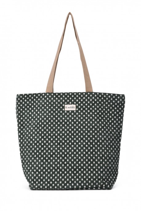 La Matilda - Big Tote Bag Verde Lunares M105-94
