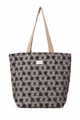 La Matilda - Big Tote Bag Marrón Hilo Plata M105-101