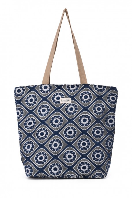 La Matilda - Grand Tote Bag Marrón Hilo Plata M105-102