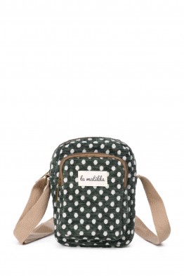La Matilda - Pochette bandoulière téléphone Verde Lunares M143-94